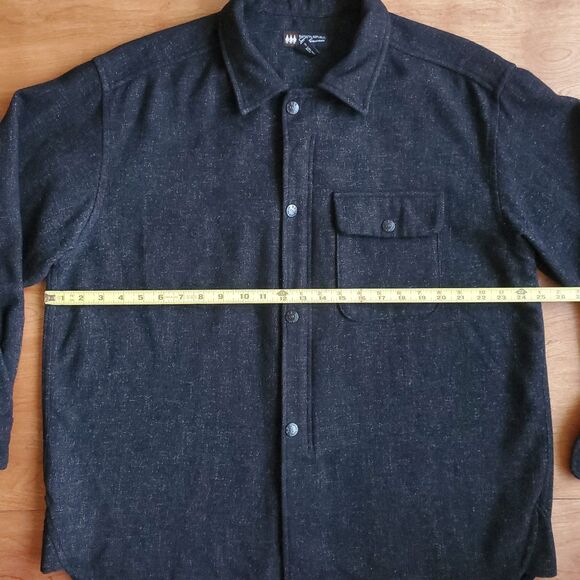 Banana Republic Cabinwear Shacket Mens L Wool Blend Workwear Jacket Gray FLAW - Picture 12 of 15